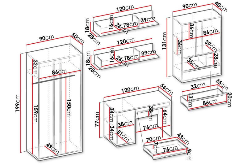 Metropolitan Möbelset För Vardagsrum - Möbler - Möbelset - Möbelset för vardagsrum