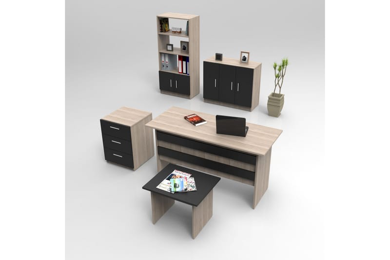 Belloch Möbelset Kontor - Natur/Svart - Möbelset för kontor