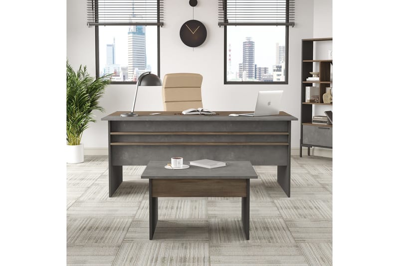 Desgrar Möbelset Kontor - Brun/Betonggrå/Antracit - Möbler - Möbelset - Möbelset för kontor