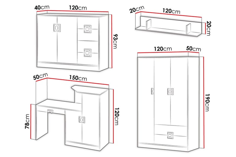 Klacksberg Kontormöbelset - Trä/Natur/Vit - Möbler - Möbelset - Möbelset för kontor