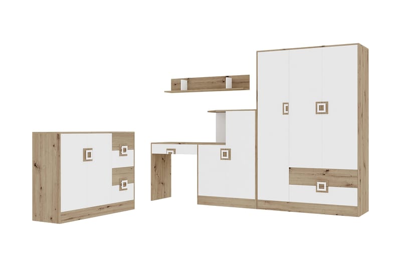 Klacksberg Kontormöbelset - Trä/Natur/Vit - Möbler - Möbelset - Möbelset för kontor