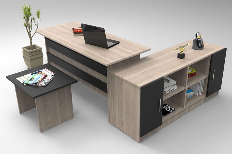 Mosgam Möbelset Kontor - Ljus Natur/Svart - Möbler - Möbelset - Möbelset för kontor