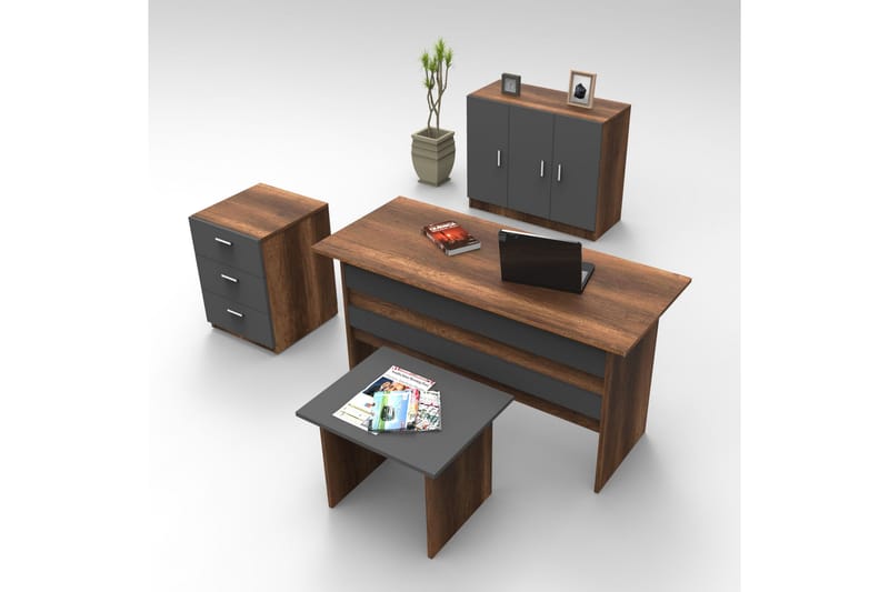 Romala Möbelset Kontor - Teak/Antracit - Möbler - Möbelset - Möbelset för kontor