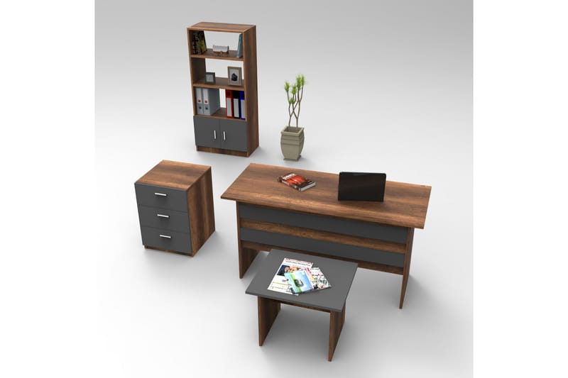 Sanjoan Möbelset Kontor - Teak/Antracit - Möbler - Möbelset - Möbelset för kontor