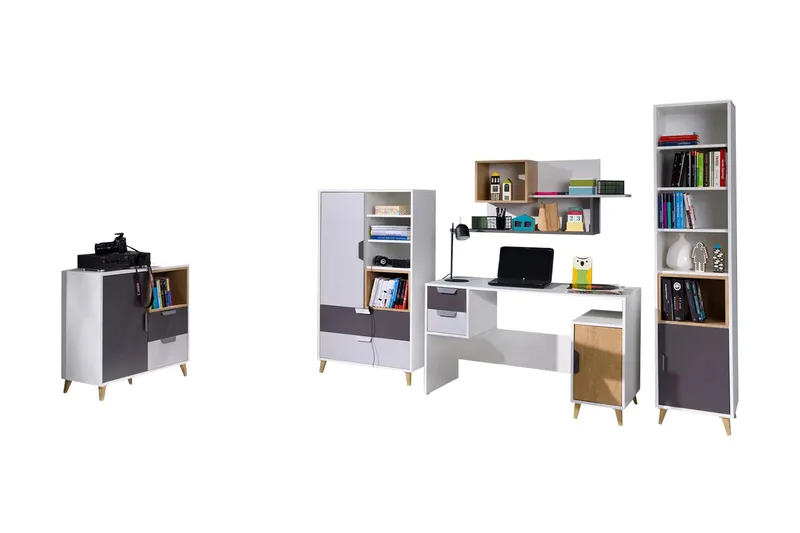 Sayuki Möbelset För Kontor - Vit/Grå - Möbler - Möbelset - Möbelset för kontor