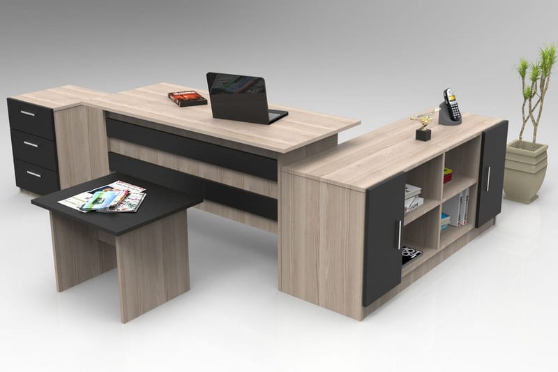 Valladbla Möbelset Kontor - Natur/Svart - Möbler - Möbelset - Möbelset för kontor