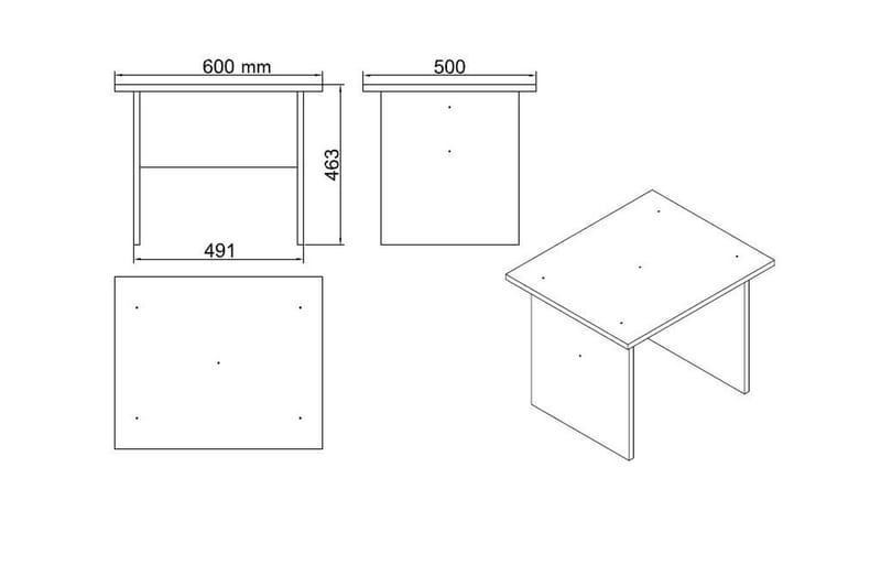 Valladbla Möbelset Kontor - Teak/Antracit - Möbler - Möbelset - Möbelset för kontor