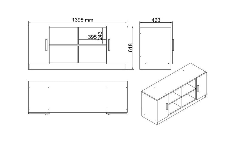Valladbla Möbelset Kontor - Teak/Antracit - Möbler - Möbelset - Möbelset för kontor