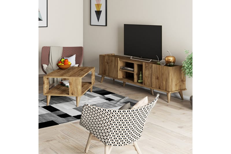Aldeboarn Möbelset 34x180 cm - Valnöt - Möbelset för vardagsrum
