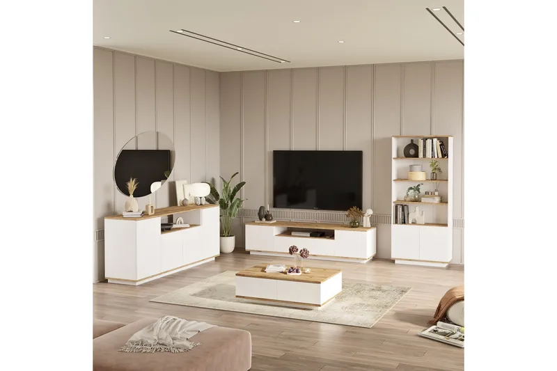 Anari Möbelset För Vardagsrum, Vit