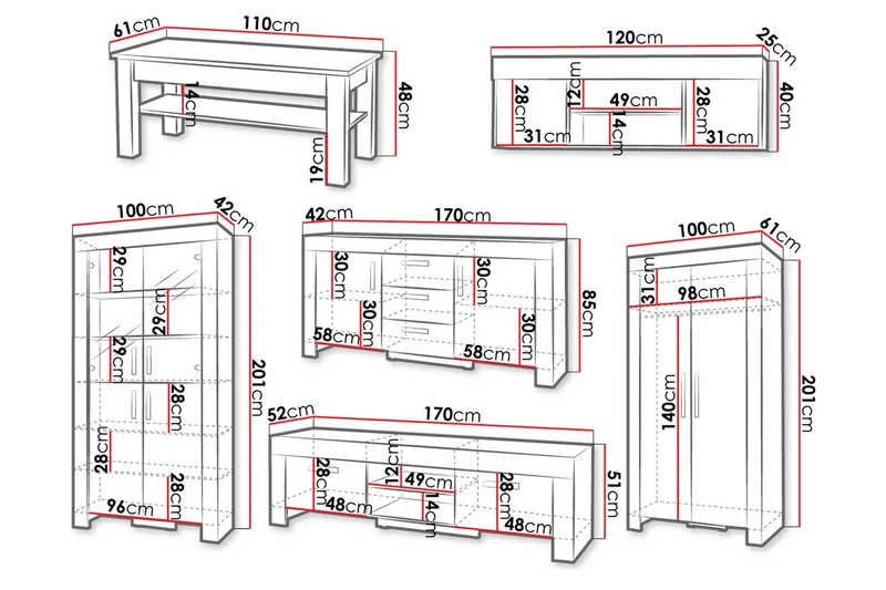 Cezar Vardagsrumsset - Beige/Brun - Möbler - Möbelset - Möbelset för vardagsrum