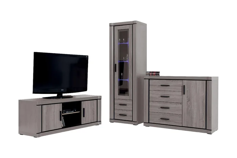 Dallas Vardagsrumsset LED-belysning - Ek - Möbler - Möbelset - Möbelset för vardagsrum