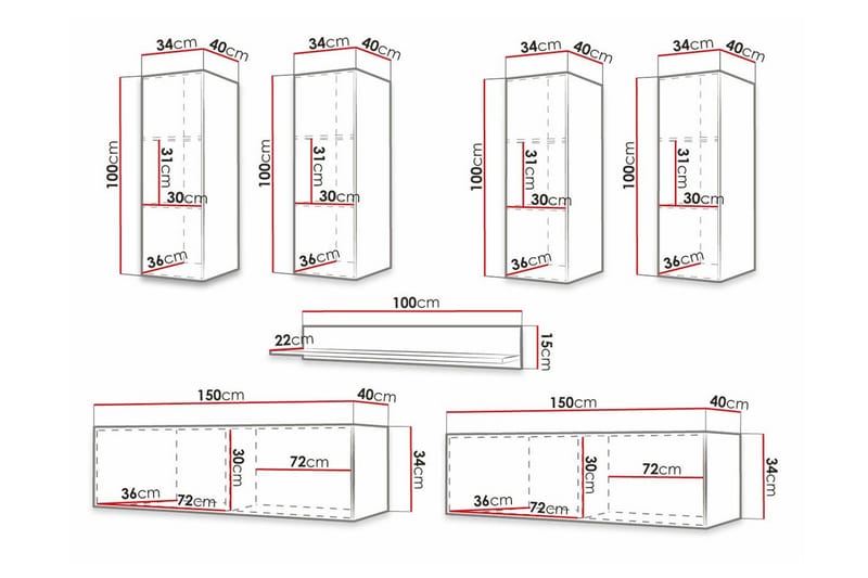 Dunvegan Möbelset För Vardagsrum Black - Möbler - Möbelset - Möbelset för vardagsrum