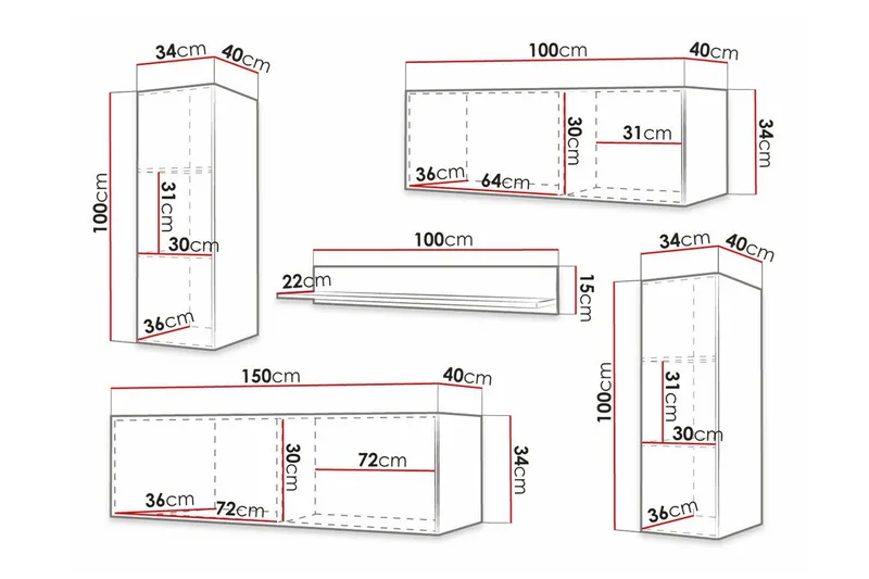 Dunvegan Möbelset För Vardagsrum Black - Möbler - Möbelset - Möbelset för vardagsrum