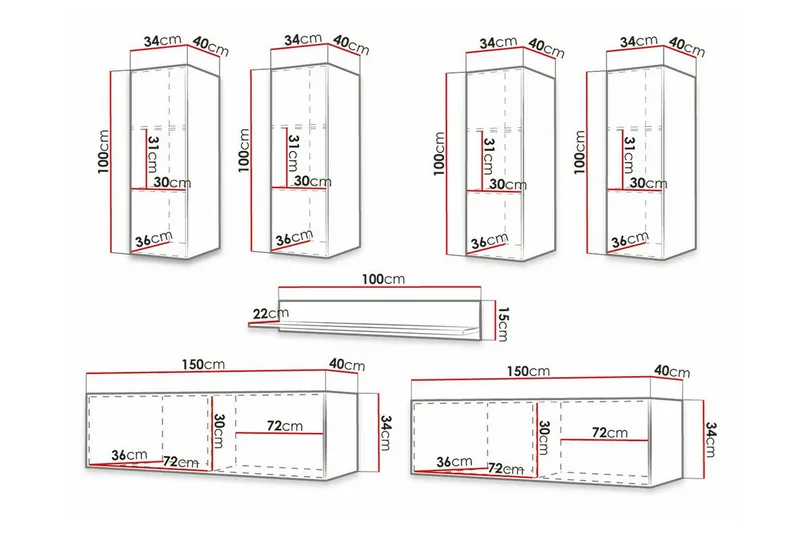 Dunvegan Möbelset För Vardagsrum White - Möbler - Möbelset - Möbelset för vardagsrum