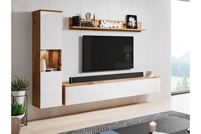 Galbally Möbelset För Vardagsrum Brown - Möbler - Möbelset - Möbelset för vardagsrum