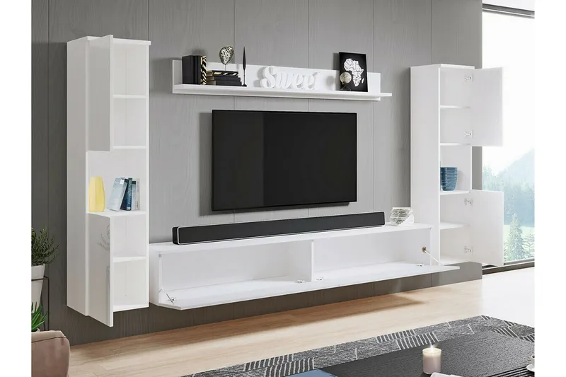 Galbally Möbelset För Vardagsrum White - Möbler - Möbelset - Möbelset för vardagsrum