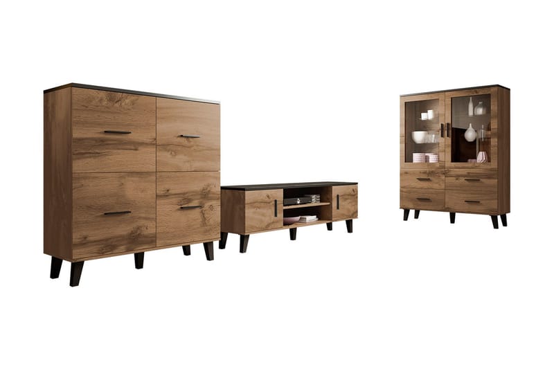 Kardos Vardagsrumsset - Natur/Svart - Möbler - Möbelset - Möbelset för vardagsrum