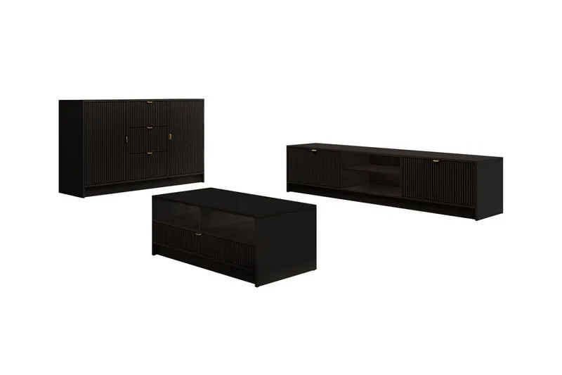 Kintore Möbelset För Vardagsrum - Svart - Möbler - Möbelset - Möbelset för vardagsrum