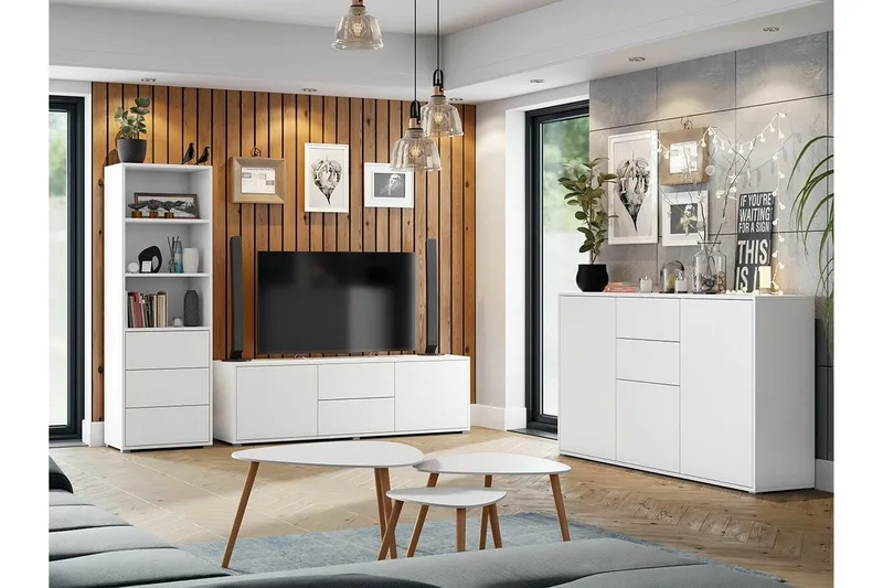 Kintore Möbelset För Vardagsrum White - Möbler - Möbelset - Möbelset för vardagsrum