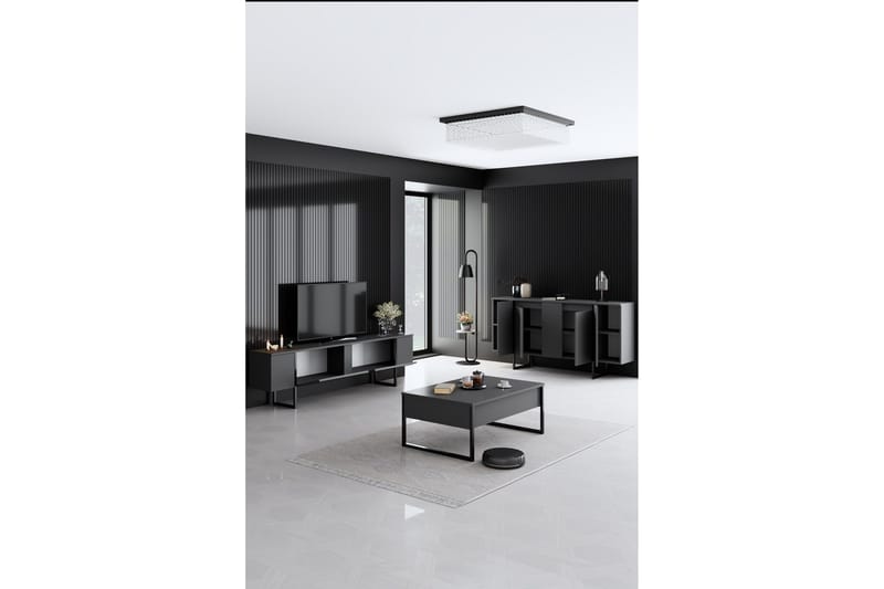 Luxe Möbelset För Vardagsrum - Antracit - Möbler - Möbelset - Möbelset för vardagsrum