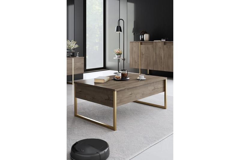 Luxe Möbelset För Vardagsrum - Valnöt - Möbelset för vardagsrum