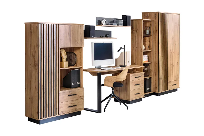 Möbelset för vardagsrum - Svart|Ek - Möbler - Möbelset - Möbelset för vardagsrum