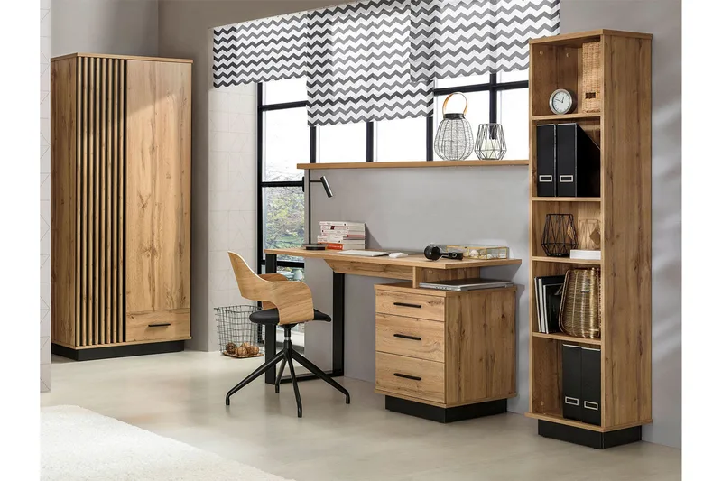 Möbelset för vardagsrum, Svart|Ek