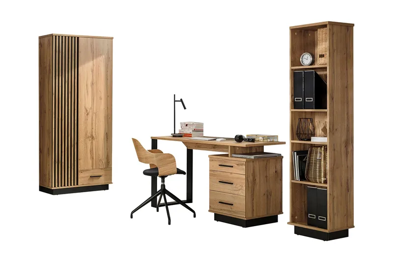 Möbelset för vardagsrum - Svart|Ek - Möbler - Möbelset - Möbelset för vardagsrum