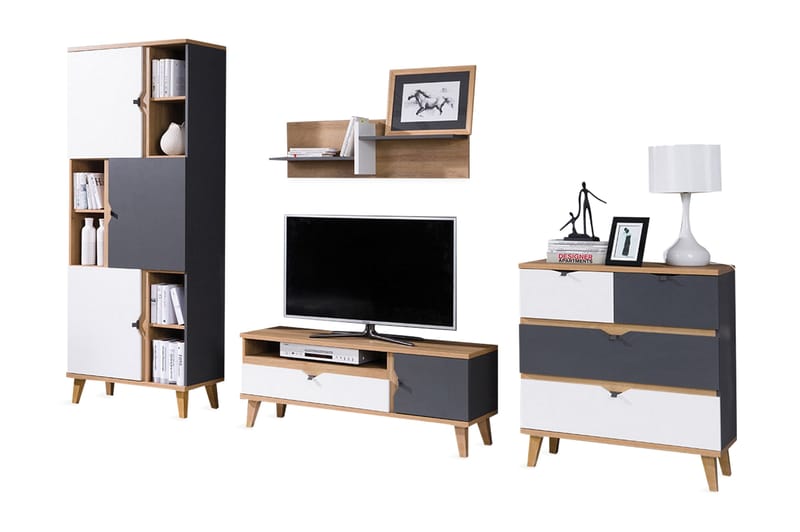 Memone Vardagsrumsset - Beige/Grå/Vit - Möbler - Möbelset - Möbelset för vardagsrum