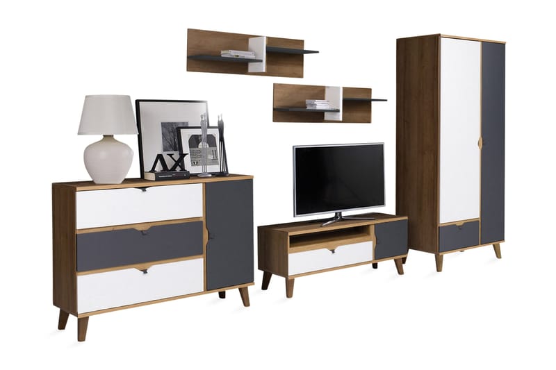 Memone Vardagsrumsset - Beige/Grå/Vit - Möbler - Möbelset - Möbelset för vardagsrum