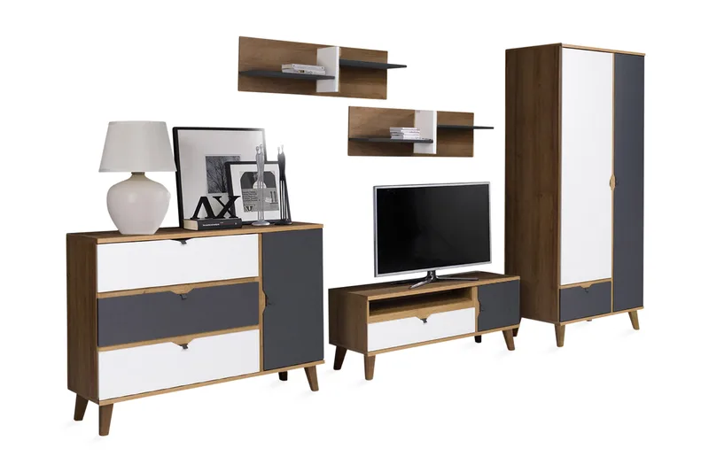 Memone Vardagsrumsset - Beige/Grå/Vit - Möbler - Möbelset - Möbelset för vardagsrum