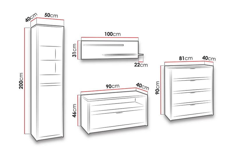 Najera Vardagsrumsset - Brun - Möbler - Möbelset - Möbelset för vardagsrum