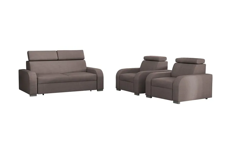 Oslo Vardagsrumsset LED-belysning, Brun