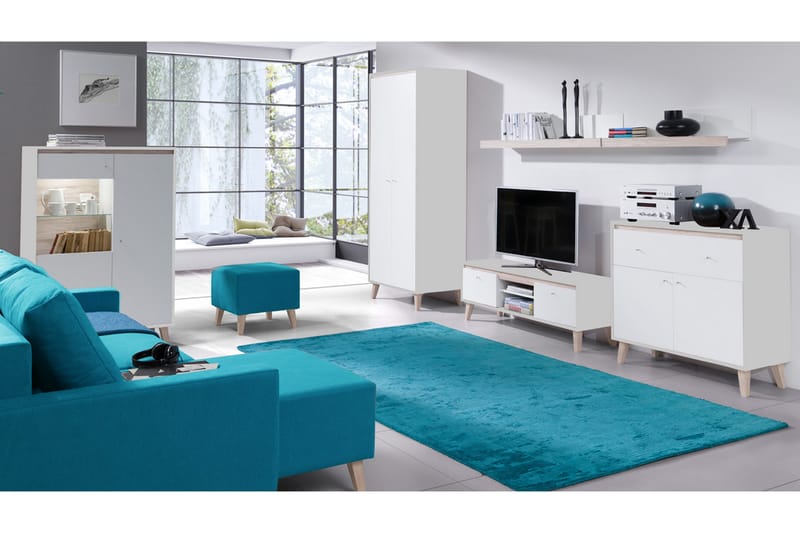 Oviedo Vardagsrumsset - Blå/Vit - Möbelset för vardagsrum