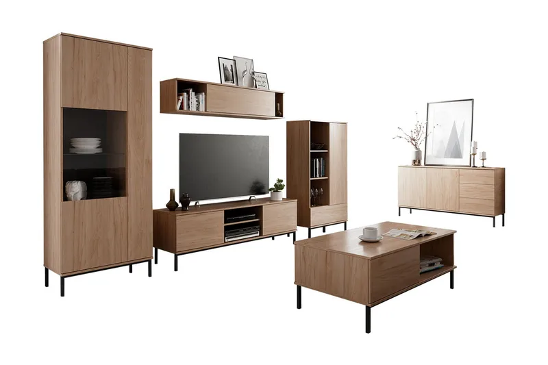 Querty Vardagsrumsset 6 Delar - Natur - Möbler - Möbelset - Möbelset för vardagsrum