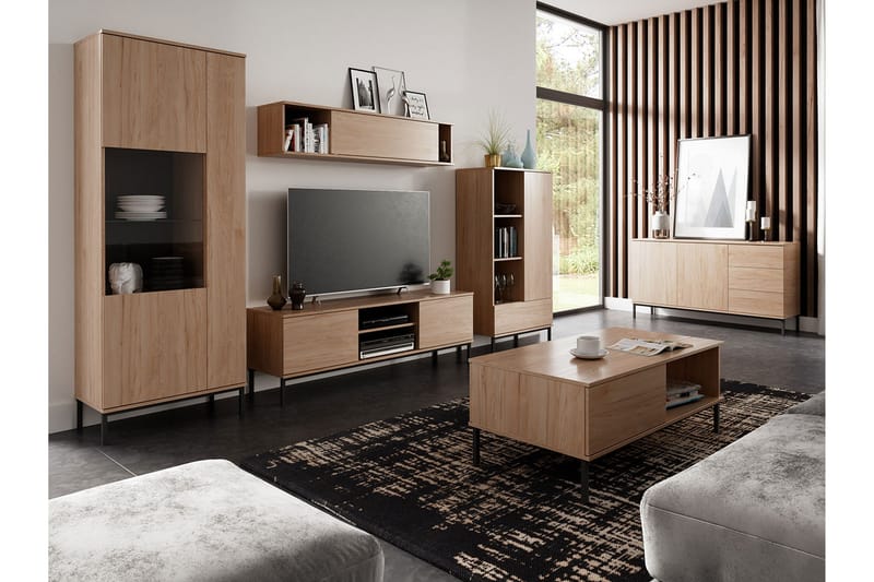 Querty Vardagsrumsset LED-belysning 7 Delar Vit LED, Natur