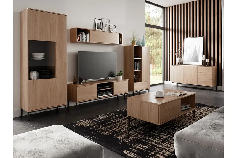 Querty Vardagsrumsset LED-belysning 7 Delar Vit LED - Natur - Möbler - Möbelset - Möbelset för vardagsrum