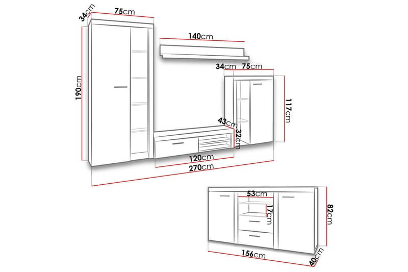 Rumba Soffgrupp - Beige/Brun - Möbler - Möbelset - Möbelset för vardagsrum