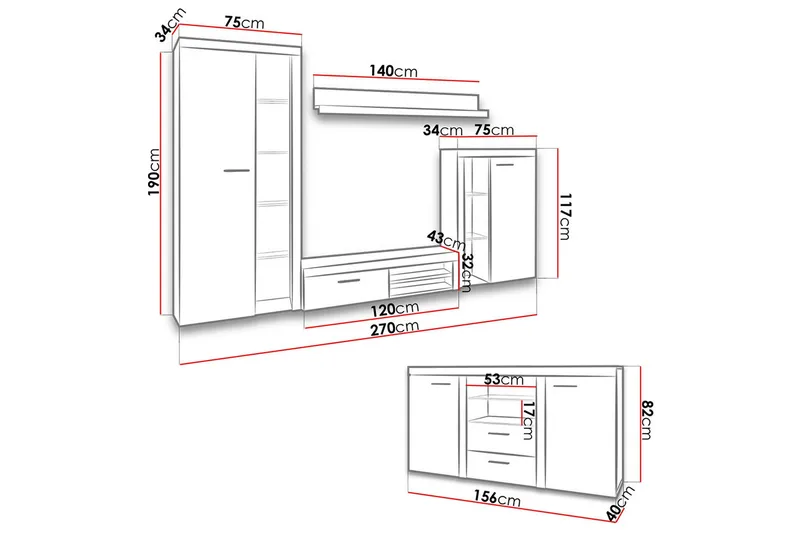 Rumba Soffgrupp - Ek - Möbler - Möbelset - Möbelset för vardagsrum