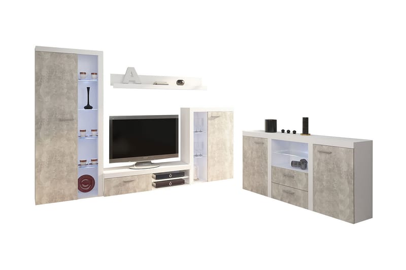 Rumba Vardagsrumsset - Beige/Grå/Vit - Möbler - Möbelset - Möbelset för vardagsrum