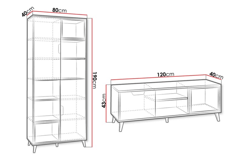 Sayuki Möbelset För Vardagsrum - Vit/Grå - Möbler - Möbelset - Möbelset för vardagsrum