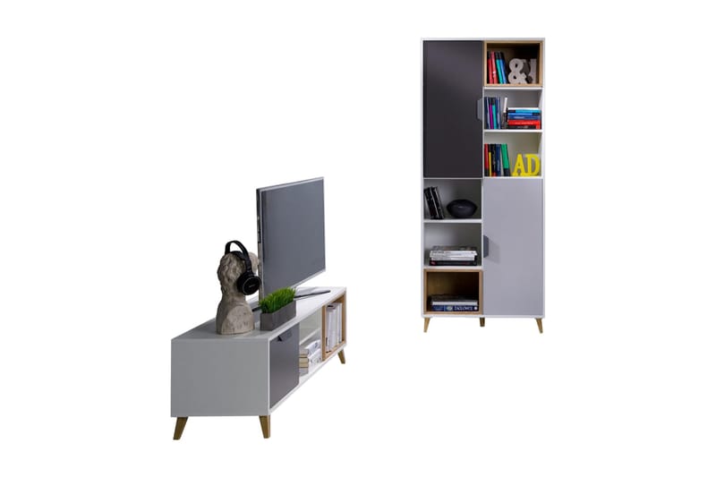 Sayuki Möbelset För Vardagsrum - Vit/Grå - Möbler - Möbelset - Möbelset för vardagsrum