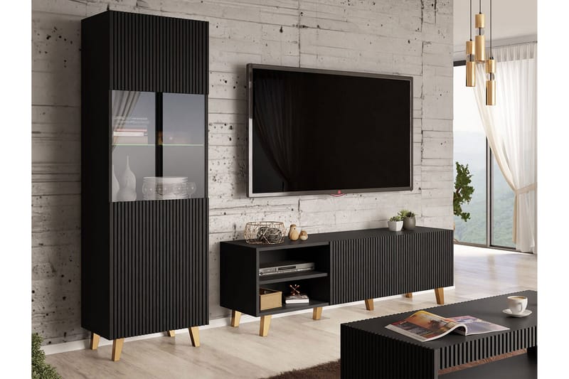 Strontian Möbelset För Vardagsrum Scandinavian Choice Black - Möbler - Möbelset - Möbelset för vardagsrum