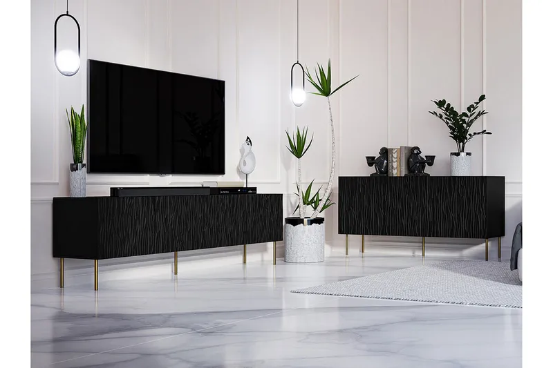 Strontian Möbelset För Vardagsrum Scandinavian Choice Black - Möbler - Möbelset - Möbelset för vardagsrum