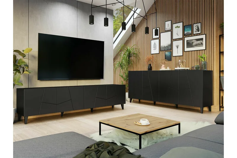 Strontian Möbelset För Vardagsrum Scandinavian Choice Black - Möbler - Möbelset - Möbelset för vardagsrum