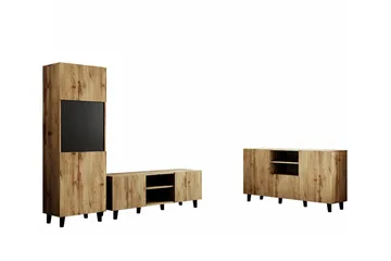 Strontian Möbelset För Vardagsrum Scandinavian Choice Black - Möbler - Möbelset - Möbelset för vardagsrum