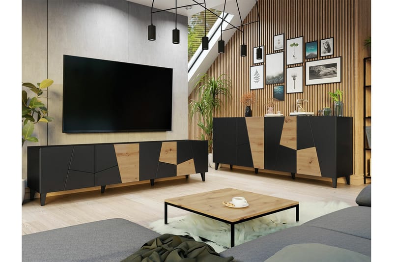Strontian Möbelset För Vardagsrum Scandinavian Choice Black - Möbler - Möbelset - Möbelset för vardagsrum