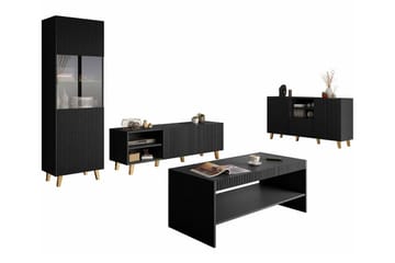 Strontian Möbelset För Vardagsrum Scandinavian Choice Black - Möbler - Möbelset - Möbelset för vardagsrum