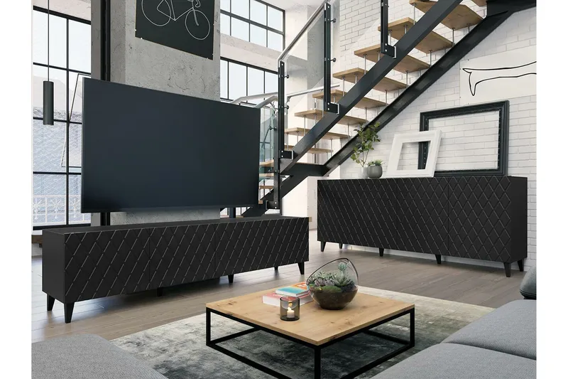 Strontian Möbelset För Vardagsrum Scandinavian Choice Black - Möbler - Möbelset - Möbelset för vardagsrum